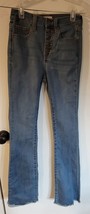 Womens 24 Crescent Drive Vtg Blue Distressed Wash Flared Button Fly Deni... - £14.69 GBP