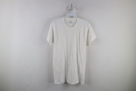 Deadstock Vintage 70s Streetwear Mens Medium Blank Thin Cotton T-Shirt White USA - £55.04 GBP