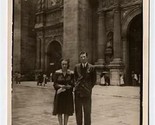 Man and Woman in Mexico City  Square Real Photo Postcard 1941 - £11.66 GBP