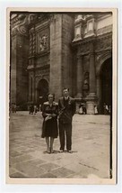 Man and Woman in Mexico City  Square Real Photo Postcard 1941 - £11.60 GBP