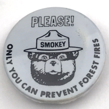 Smokey Bear Vintage Pin Button Pinback Only You Can Prevent Forest Fires - £10.57 GBP