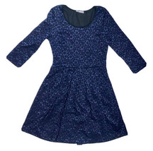 Lush Navy Blue Black Floral Lace Fit And Flare Dress Jrs Size Medium Ret... - $8.91