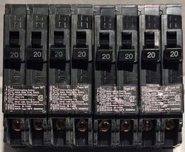 Lot of 4 Siemens Q2020 20 Amp Tandem Single Pole Type QT Circuit Breakers - $36.00