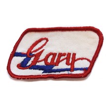 Vintage Name Gary Red Blue Patch Embroidered Sew-on Work Shirt Uniform 3... - $3.47