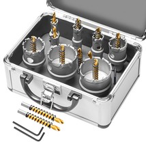 10Pcs Upgrade Heavy Duty Carbide Hole Saw Kit - Metal Steel Hole Saw, Copper - £41.47 GBP