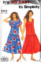Misses&#39; DRESS Vintage 1991 Simplicity Pattern 7211 Sizes 8-20 UNCUT - £9.49 GBP