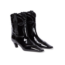 Women Cowboy Boots Pointed Toe Low Heel Women&#39;s Ankle Boots Leather Cowgirl Boot - £105.55 GBP