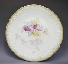 PHL Limoges France Cabinet Plate Hand Painted Purple Morning Glory - £9.48 GBP