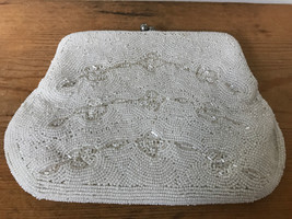 Vintage Dormar Japan Wedding Seed Beads Micro Beaded White Evening Purse... - £46.41 GBP