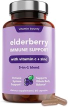 Vitamin Bounty Elderberry w/ Vit C, Zinc, Echinacea &amp; Garlic Antioxidants-60cap - $9.40