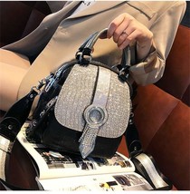 Fashion rhinestone backpack women 2022 new trendy double-layer shoulder bag mess - £60.46 GBP