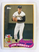 1989 Topps JIM ABBOTT #1 Draft Pick Anaheim Angels No. 573 - £1.15 GBP