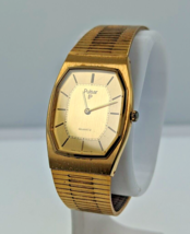 Pulsar Men&#39;s Quartz Dress Watch Gold Y100-5059 Thin Low Profile 90s AS IS - £38.89 GBP