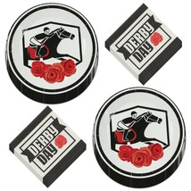 HOME &amp; HOOPLA Horse Racing Derby Black and Red Paper Dinner Plates and Beverage  - £11.97 GBP