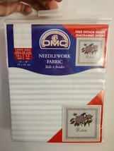 DMC Aida Needlework Fabric 14 Ct 14&quot;X18&quot; Pale Blue Stripe w/Free Design NEW - $9.69