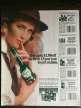 Vintage 1986 Brut 33 Splash on Men&#39;s Lotion Faberge Full Page Original A... - £5.32 GBP