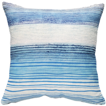 Sedona Stripes Blue Throw Pillow 17x17, with Polyfill Insert - £31.93 GBP