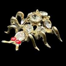 Vintage Metal Art Deco Rhinestone Beetle Bug Insect Brooch Applique Se- ... - $24.74
