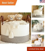 Portable Cotton Rope Organizer Basket 20&quot;x13&quot; - Safe &amp; Elegant Storage S... - $60.00
