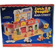 VINTAGE 1986 Fisher-Price Little People #2500 Play Family Main Street with Box  - £67.25 GBP