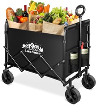 Collapsible Foldable Wagon, Large Capacity Heavy Duty Wagon Cart With Wh... - $49.99