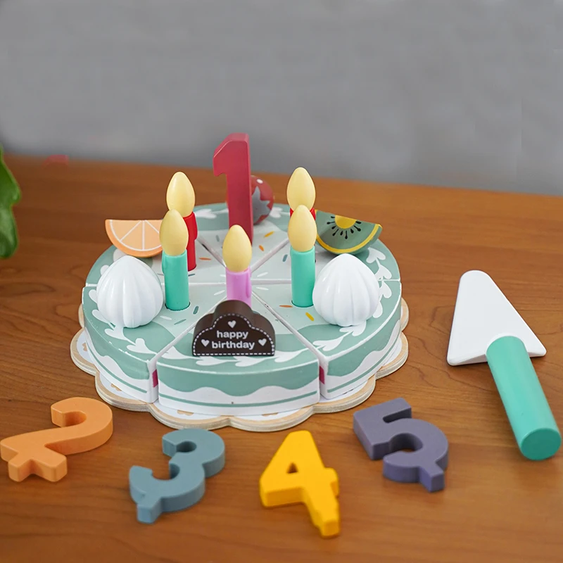 DIY Pretend Play Kitchen Toys Birthday Cake Cutting Toys Children Kitchen - £24.84 GBP