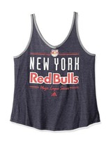 MLS Womens Adidas New York Red Bulls Honeycomb Lines V Neck Tank Navy Size XL  - £10.08 GBP