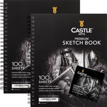 Premium Sketch Book 9In X 12In | Double Sketch Pad Pack | 200 Sheets Of ... - £43.15 GBP