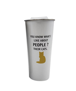 NEW What I Like About People: Their Cats Funny Travel Mug 15 oz white st... - $17.09 CAD