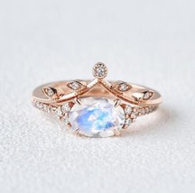 Moonstone Ring Set, Promise Ring, Stacking Ring, Engagement, Rings for women - £74.43 GBP