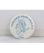 Vintage Event Pin - Pineview Snow Frolics 1986 - Celluloid Pin - $15.00