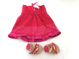 American Girl Doll Pretty Party outfit dress sandals clothing 2012 pink ... - £14.02 GBP