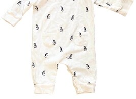 Janie and Jack Baby Romper 0-3 Months Penguin Long Sleeve Snap image 8