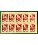 Revenue Stamp State of West Virginia Soft Drinks Tax &quot;1 Cent&quot; B3 - £19.98 GBP