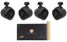 4) 6.5&quot; 250w 360 Swivel Tower Speakers+4-Channel Amplifier for RZR/ATV/UTV/Cart - £410.86 GBP