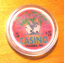 (1) $5. Silver Dollar Casino Chip - Tacoma, Washington - 2005 - $7.69