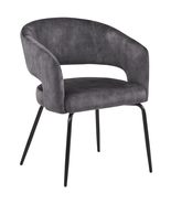 LeisureMod Velvet Upholstered Dining Chair with Open Curved Backrest &amp; P... - $347.15 CAD