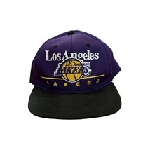 Vintage 1990&#39;s Los Angeles Lakers Snapback Hat Twill Purple Black Twins NWOT - £31.63 GBP