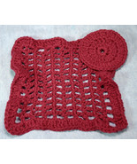 Handmade Crocheted Maroon Wash Cloth and Scrubby - $16.46 CAD