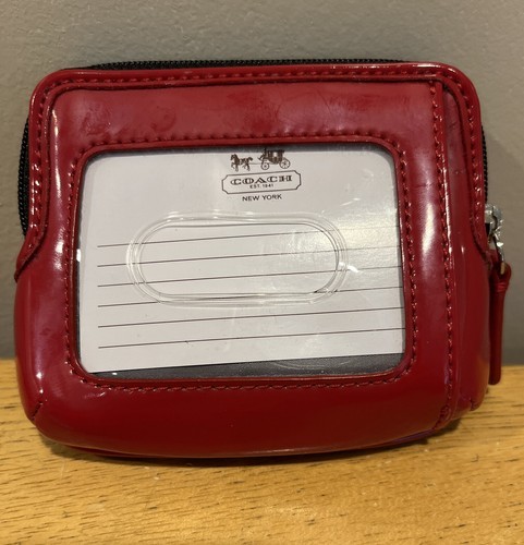 Coach Animal Cheetah Print Red Coin Wallet NEW F65368 Park  Zip Item image 2
