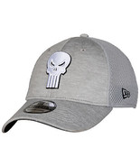Punisher Skull Symbol Grey Shadow Tech New Era 39Thirty Fitted Hat Grey - £35.84 GBP
