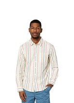 Dockers Mens Cherry Bomb Stripe Regular Fit Long Sleeve Shirt Sz M - £21.23 GBP