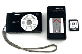 Sony Cyber-Shot DSC-W800 Digital Camera 20.1 MP 5x Zoom Black - Excellent - $193.23
