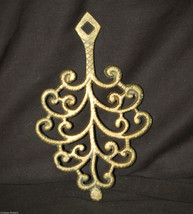 Old Vintage Cast Iron Trivet w Gold Finish Kitchen Tool Wall Hanging Decor - £10.08 GBP