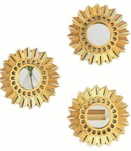 Stunning Set of 3 antiqued sunburst mirrors taken from the Paris hotel L... - $213.94