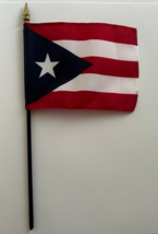 Puerto RIco Desk Flag 4&quot; x 6&quot; Inches Espana Puerto Rican - $6.30
