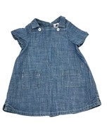 Petit Bateau Baby Girls Blue Denim Short-Sleeve Button-Down Dress - $24.00