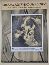 Moonlight And SHADOWS-1936 Sheet MUSIC-DOROTHY Lamour PIC-Vintage - $8.55