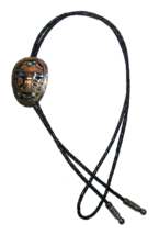 Alpaca Abalone BOLO Silver Neck Tie Slide Marked ALPACA Hecho En Mexico - $27.82