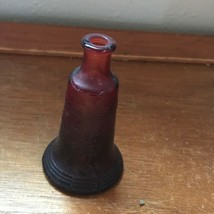 Vintage Small Wheaton Marked Red Liberty Bell Glass Bottle – 3 inches hi... - $9.49